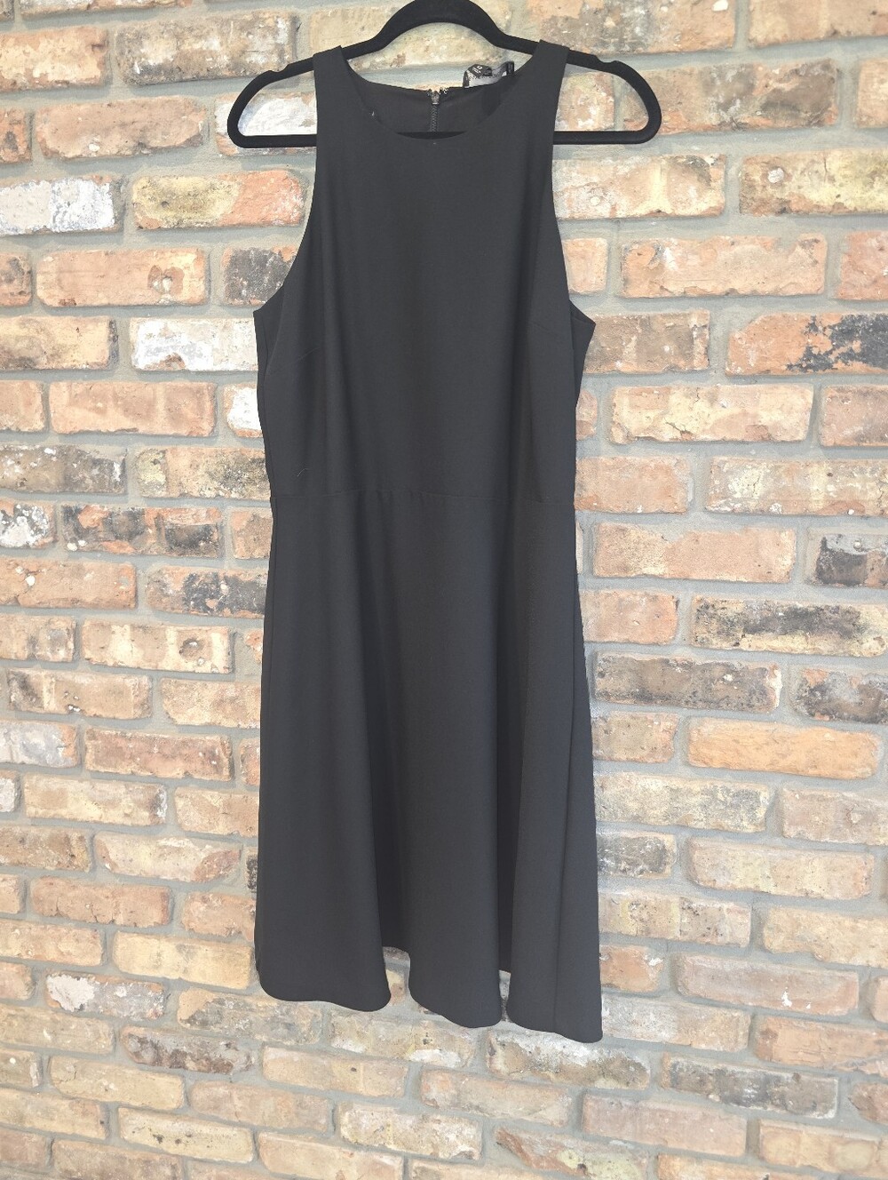 Banana Republic Black Sleeveless Fit-and-Flare Midi Dress Size 12 Tall